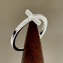 Sterling Silver Cross Clear CZ Ring