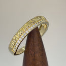 Solid 14K Gold Hammered Engagement CZ Ring