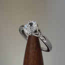 Sterling Silver Charmed Oval Clear CZ Ring
