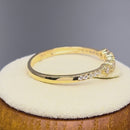 Solid 14K Yellow Gold Five Round CZ Ring