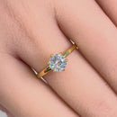 Solid 14K Yellow Gold Round 6mm Clear CZ Ring