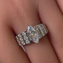 Sterling Silver Marquise Cut Clear CZ Ring