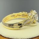 Solid 14K Yellow Gold Royal Twist Round Cut CZ Engagement Ring