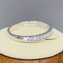 Solid 14K White Gold Half Eternity Wedding Band
