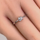 Solid 14K White Gold Solitaire Princess Cut CZ Engagement Ring