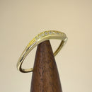 Solid 14K Yellow Gold Curve Diamond Ring