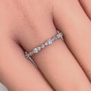 Solid 14K White Gold Thin Elegant Round Clear CZ Ring