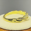 Sterling Silver Gold Plated Braided CZ Ring