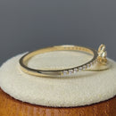 Solid 14K Yellow Gold Bow Ribbon Round CZ Ring
