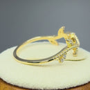 Solid 14K Yellow Gold Vine 0.14 ct. Diamond Ring