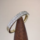 Solid 14K Yellow Gold Double Row 0.42 ct. Diamond Ring
