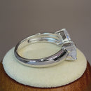 Sterling Silver Bow Heart Cut Clear CZ Ring