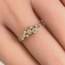 Solid 14K Yellow Gold Round CZ Cluster Ring
