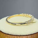 Solid 14K Gold Scalloped Thin CZ Ring