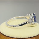 Sterling Silver Double Butterfly Tanzanite Center Stone CZ Ring