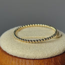 Solid 14K Yellow Gold Thin Beaded Ring