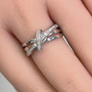 Solid 14K White Gold Twist 0.47 ct. Diamond Ring