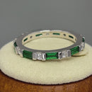 Sterling Silver Emerald and White CZ Eternity Ring