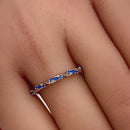 Sterling Silver Dainty Blue Spinel CZ Ring