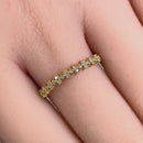 Solid 14K Yellow Gold Cluster Pattern Round CZ Ring