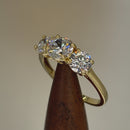 Solid 14K Gold Triple Round CZ Ring