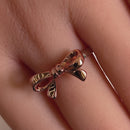 Sterling Silver Two Tone Rose Gold Plated Bow Ring