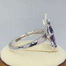 Sterling Silver Purple CZ Butterfly Ring