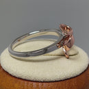 Sterling Silver Two Tone Rose Gold Plated Bow Ring