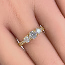 Solid 14K Yellow Gold Classic 5mm Triple Round Cut CZ Engagement Ring