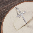 Sterling Silver Cross Clear CZ Ring