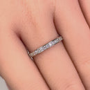 Solid 14K White Gold Half Eternity Wedding Band