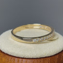 Solid 14K Yellow Gold Half Eternity Wedding Band