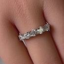 Sterling Silver Clear Round CZ Half Eternity Ring