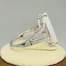 Sterling Silver Marquise White Lab Opal Ring