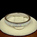 Sterling Silver Seamless White Lab Opal Ring