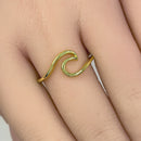Sterling Silver Gold Plated Ocean Wave Ring