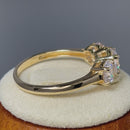 Solid 14K Gold Triple Round CZ Ring