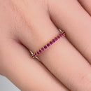 Solid 14K Yellow Gold Eternity Ruby CZ Ring