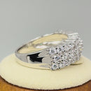 Sterling Silver Triple Row Half Eternity Ring