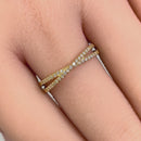 Solid 14K Yellow Gold Overlapping 0.21 ct. Diamond Ring