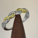 Sterling Silver and Gold Plated Braided CZ Ring