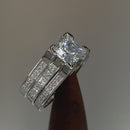 Sterling Silver Princess-Cut 2-Piece CZ Engagement Ring