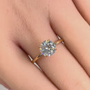 Solid 14K Yellow Gold Solitaire Round CZ Engagement Ring