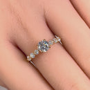 Solid 14K Yellow Gold Regal Round CZ Ring