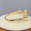 Solid 14K Gold Zig-Zag Clear CZ Ring