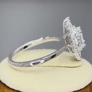 Sterling Silver Vintage Oval Halo Clear CZ Engagement Ring
