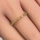 Sterling Silver Yellow Gold Plated Round Cut Clear CZ Eternity Ring
