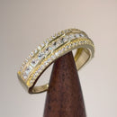 Solid 14K Yellow Gold Channel Princess Cut CZ Ring