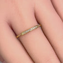 Solid 14K Gold Bead and Bar with Clear CZ Ring