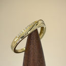 Solid 14K Yellow Gold Elegant Curve Diamond Ring
